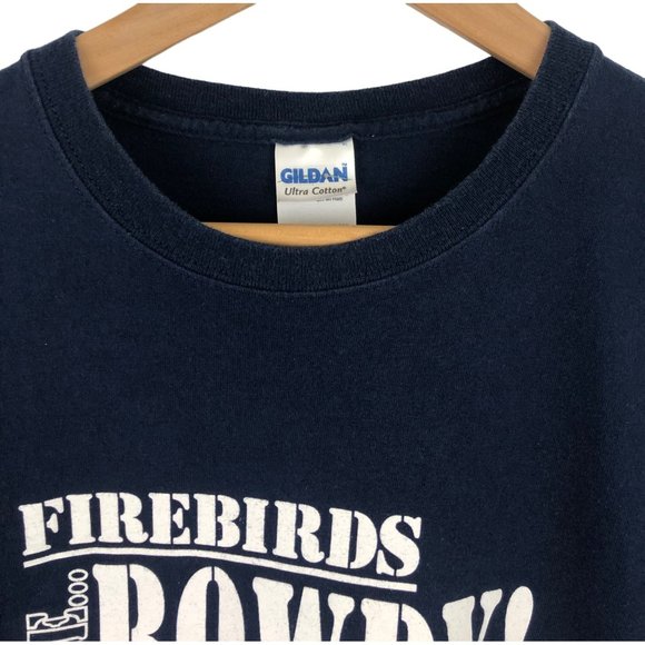 Firebirds Are Rowdy! Mens Size L Navy Blue Graphic T-shirt Fairmont High School - Picture 3 of 6